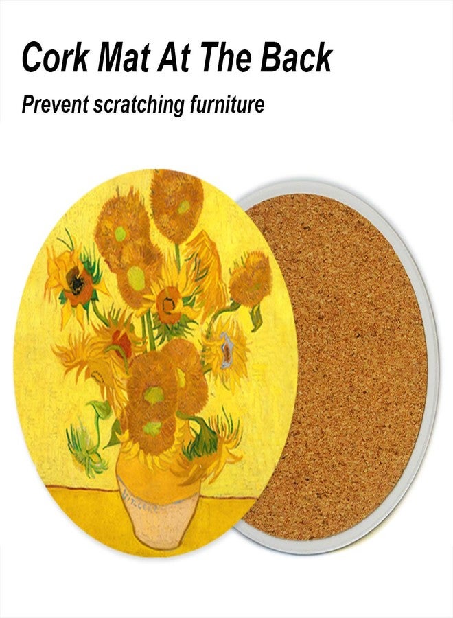 WOW DING Coasters for Drinks Ceramic Van Gogh Art Coasters Set - Use 6 Famous Van Gogh Paintings, Unique Housewarming Gifts for New Home Decorative by WOWDING - Image 5